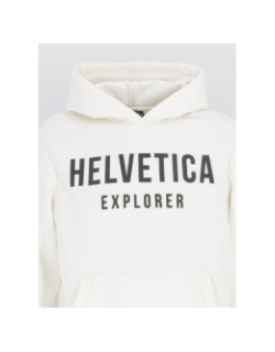 Sweat à capuche laun blanc homme - Helvetica