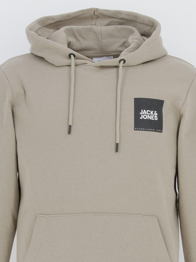 Sweat à capuche lock beige homme - Jack & Jones