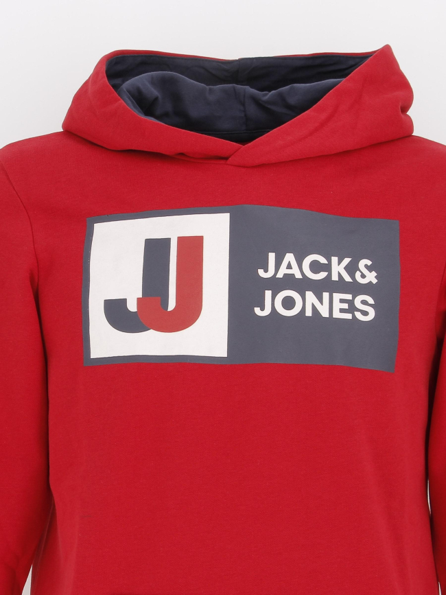 Sweat à capuche logan rouge garçon - Jack & Jones