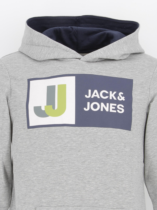 Sweat à capuche logan gris garçon - Jack & Jones