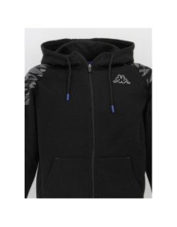 Sweat zippé à capuche graphik noir homme - Kappa