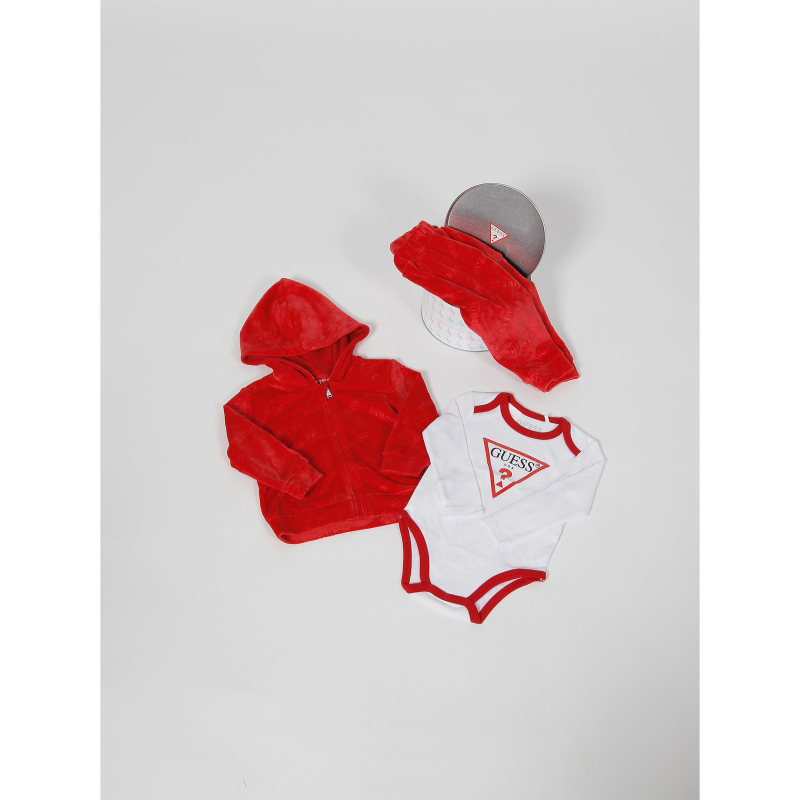 Ensemble 3 pièces body survêtement rouge enfant - Guess