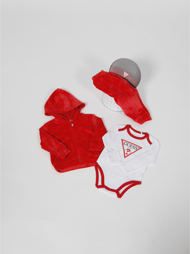 Ensemble 3 pièces body survêtement rouge enfant - Guess