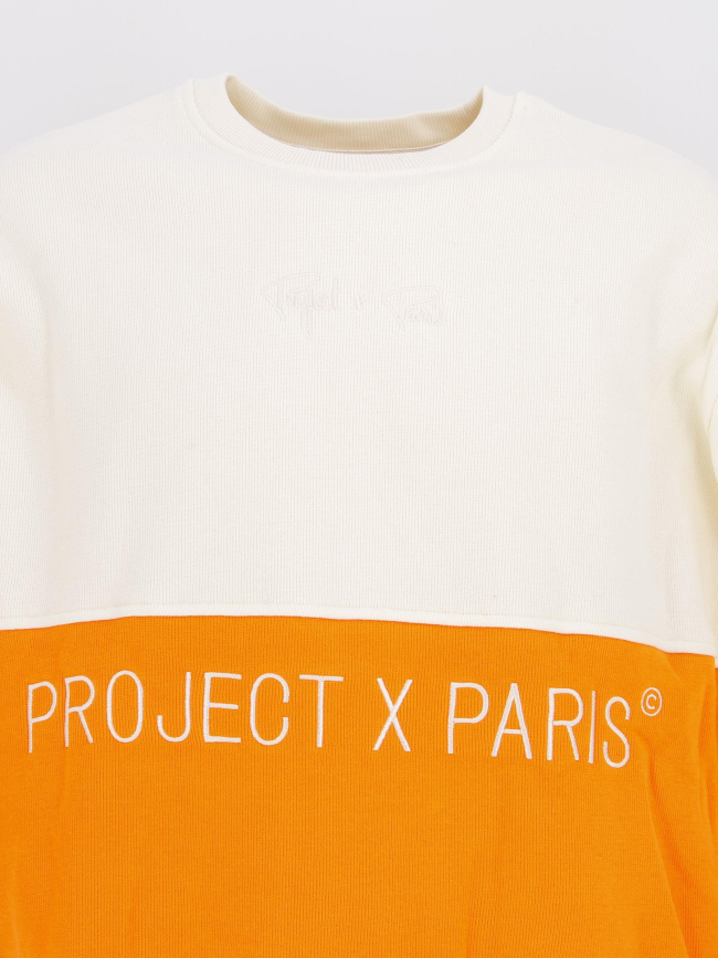 Sweat colorblock orange/blanc homme - Project X Paris