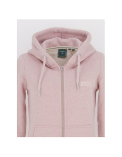 Sweat à capuche zippé vintage rose femme - Superdry