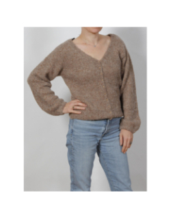 Pull mania rafia marron femme - Morgan