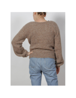 Pull mania rafia marron femme - Morgan