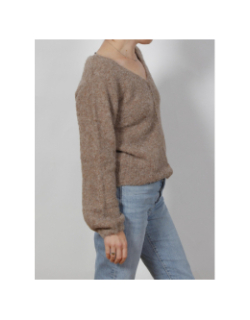 Pull mania rafia marron femme - Morgan