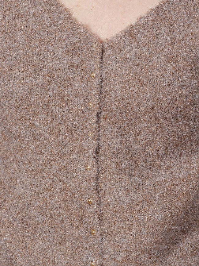 Pull mania rafia marron femme - Morgan