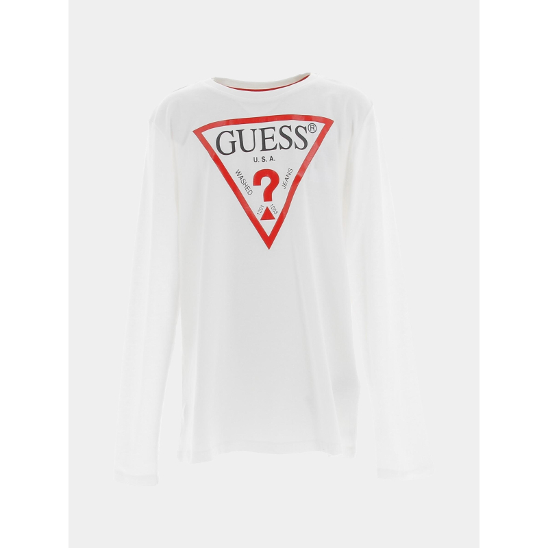 T-shirt manches longues core true blanc enfant - Guess