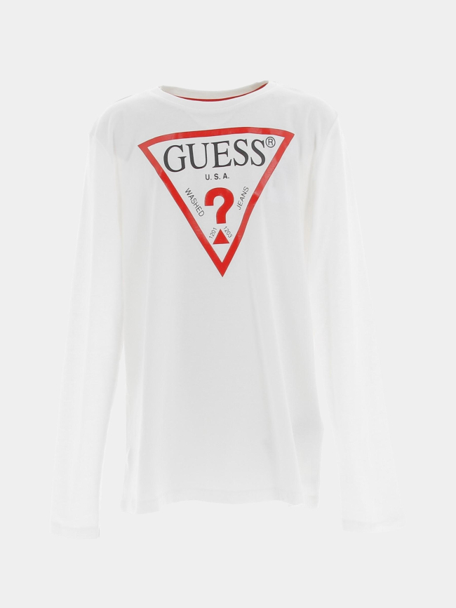 T-shirt manches longues core true blanc enfant - Guess