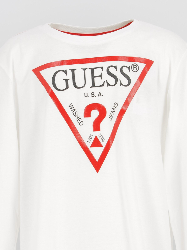 T-shirt manches longues core true blanc enfant - Guess