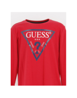 T-shirt manches longues core rouge garçon - Guess