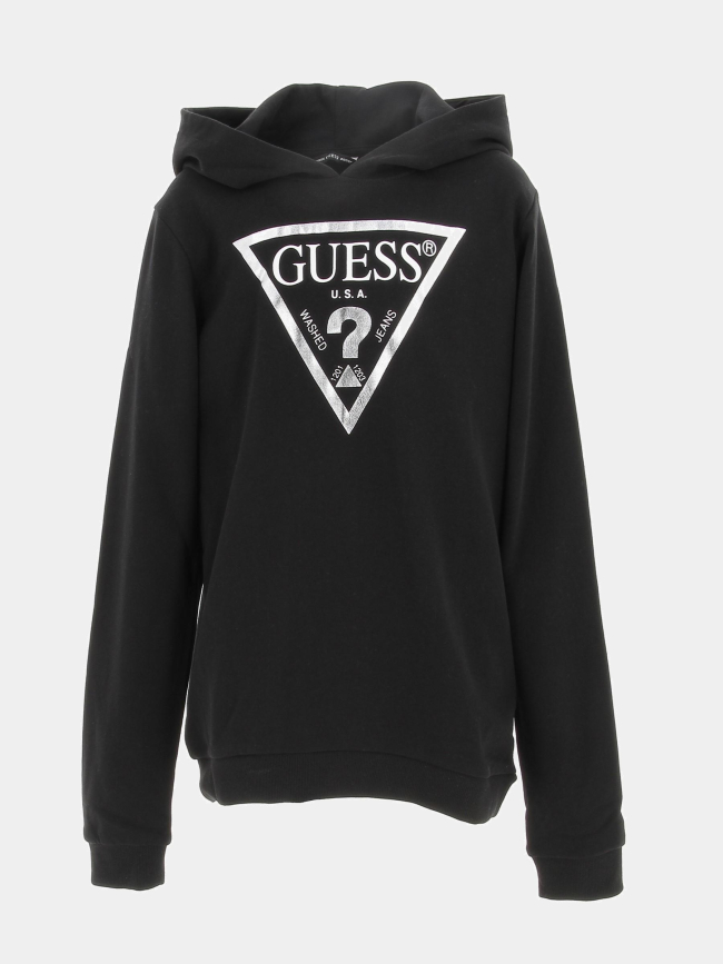 Sweat à capuche core line noir enfant - Guess