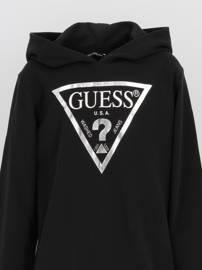 Sweat à capuche core line noir enfant - Guess