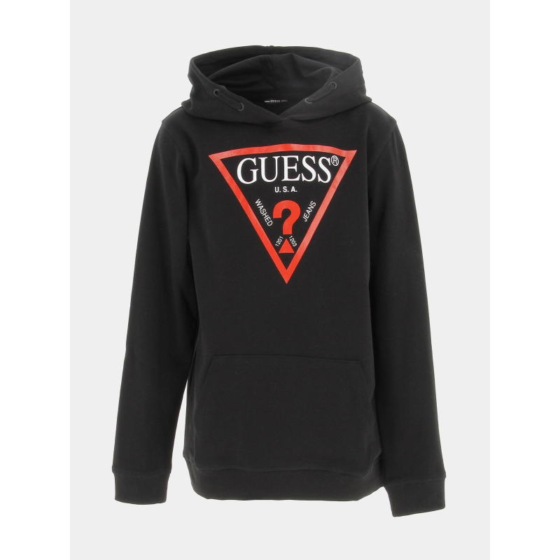 Sweat à capuche core line noir/rouge enfant - Guess