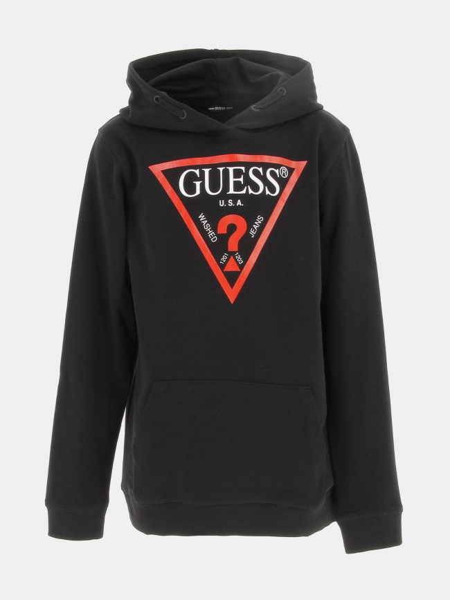 Sweat à capuche core line noir/rouge enfant - Guess