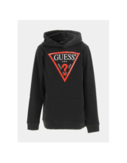 Sweat à capuche core line noir/rouge enfant - Guess