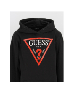 Sweat à capuche core line noir/rouge enfant - Guess