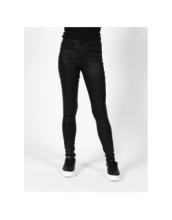 Pantalon slim enduit noir femme - Only