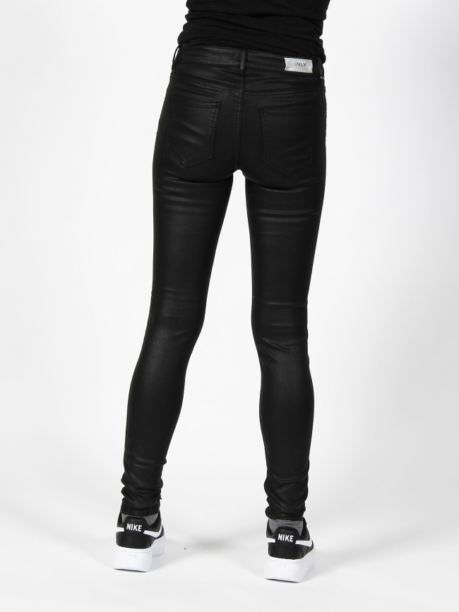 Pantalon slim enduit noir femme - Only