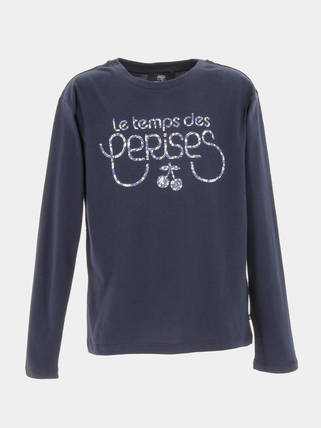 T-shirt manche longue bleu marine fille - Le Temps Des Cerises