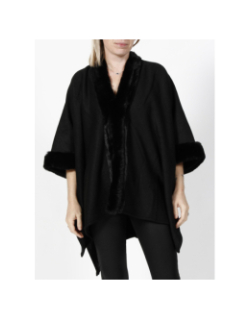 Veste cape capou noir femme - Morgan