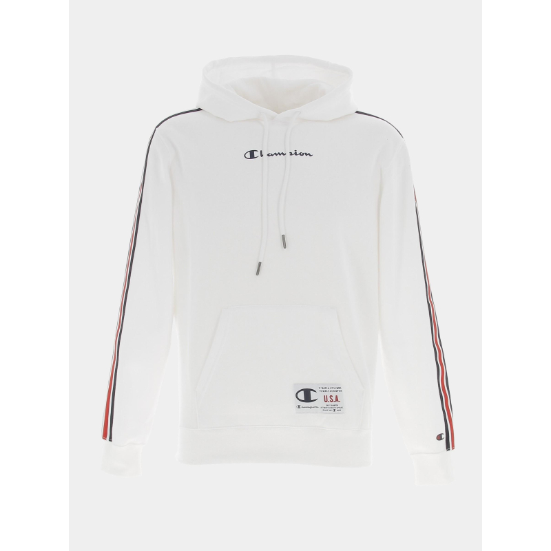 Sweat à capuche hooded bandes blanc homme - Champion