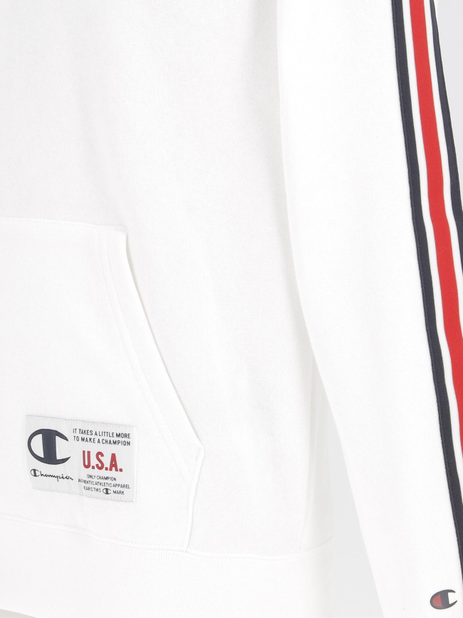 Sweat à capuche hooded bandes blanc homme - Champion