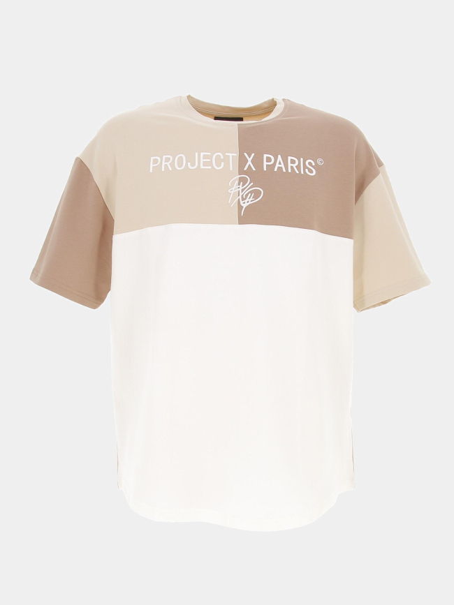T-shirt mc color block beige homme - Project X Paris