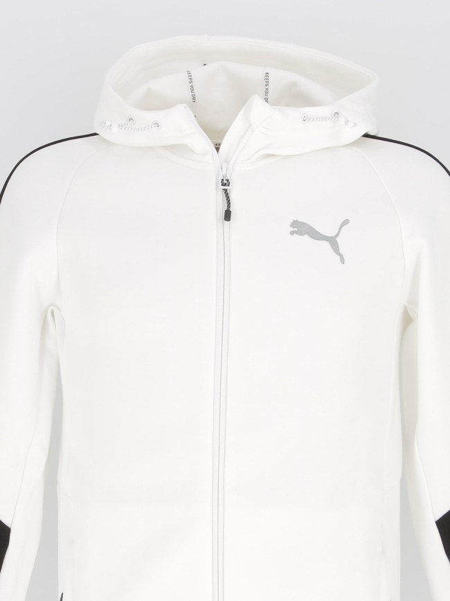 Sweat zippé à capuche evostripe blanc homme - Puma