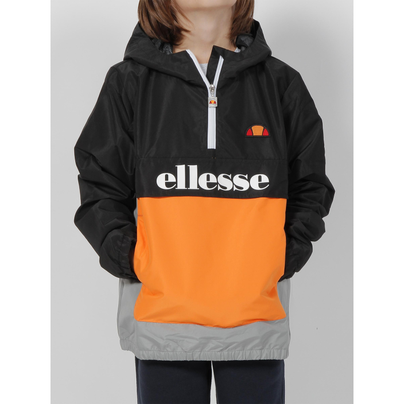 Veste imperméable col zippé nata noir/orange enfant - Ellesse