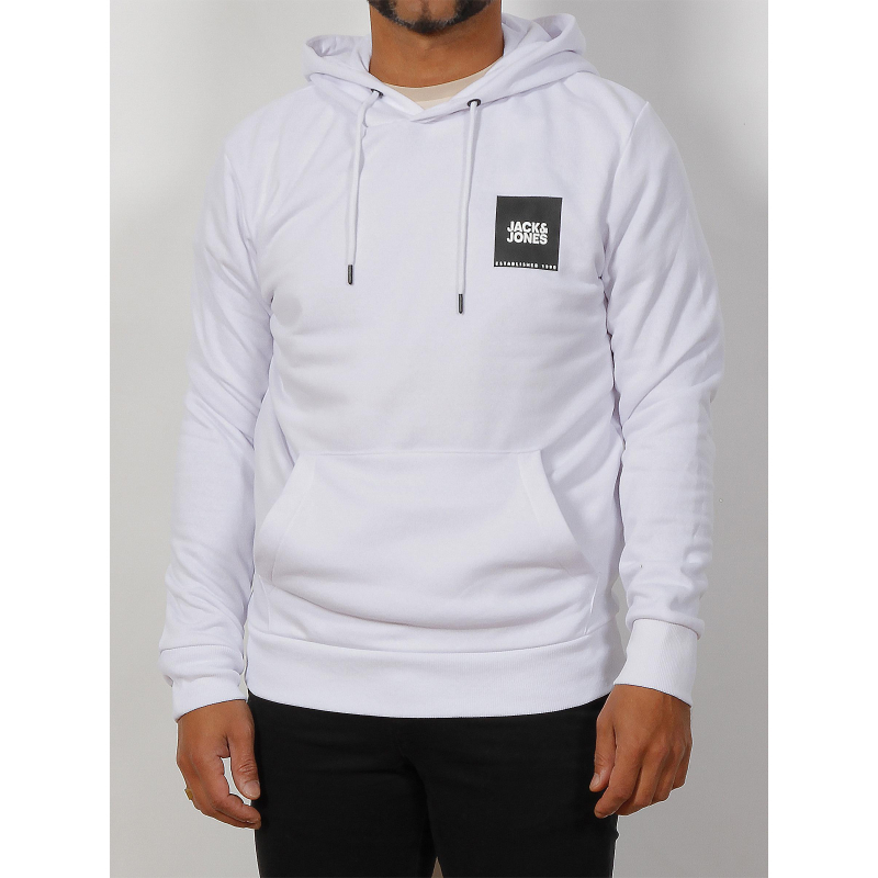 Sweat à capuche lock blanc homme - Jack & Jones