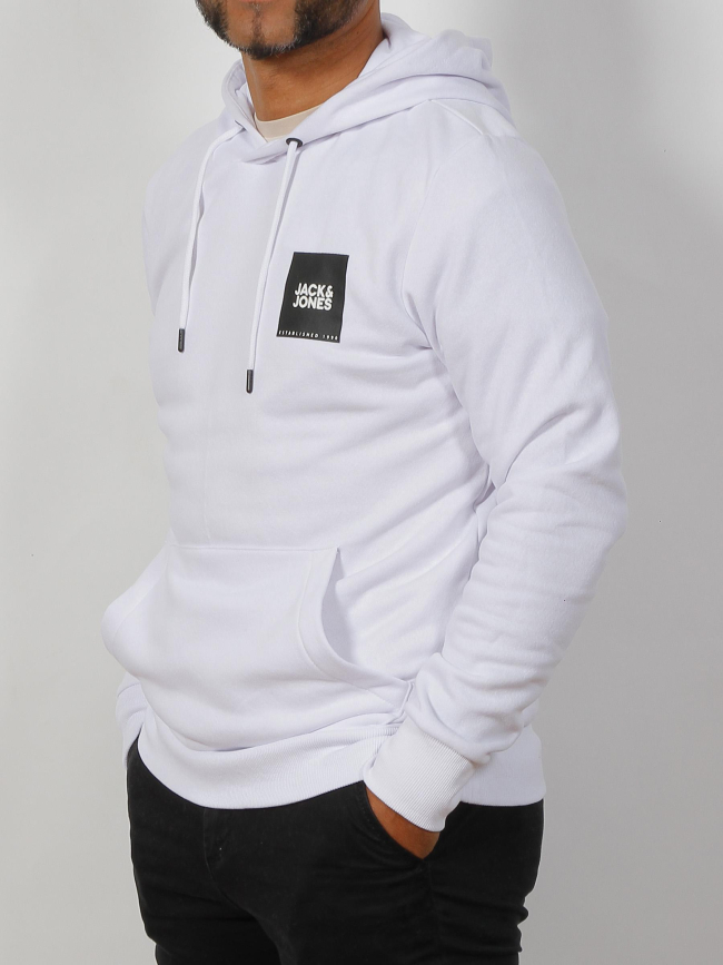 Sweat à capuche lock blanc homme - Jack & Jones