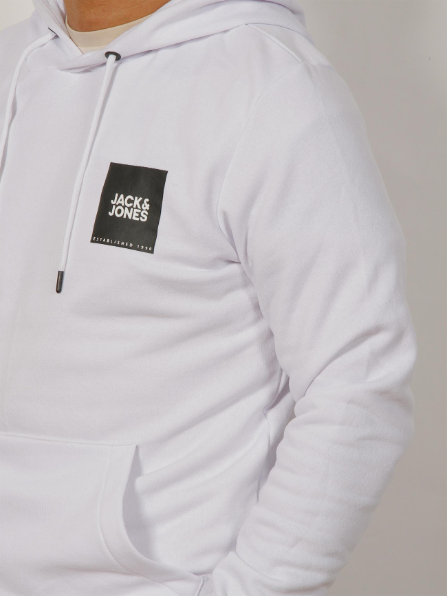 Sweat à capuche lock blanc homme - Jack & Jones