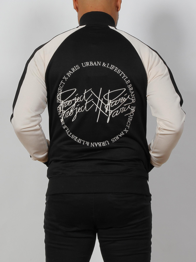 Veste sweat à empiècement noir homme - Project X Paris