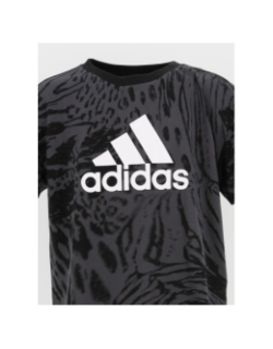 T-shirt sport crop gris anthracite fille - Adidas