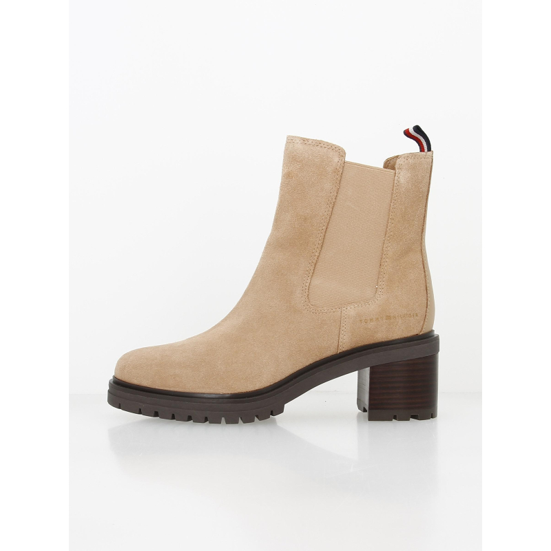 Boots à talons chelsea beige femme - Tommy Hilfiger