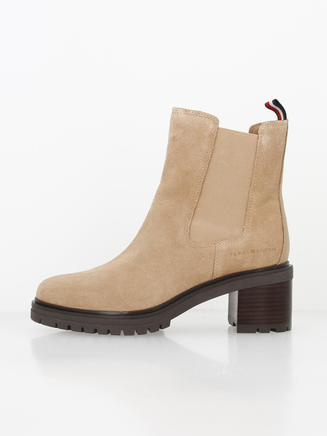 Boots à talons chelsea beige femme - Tommy Hilfiger