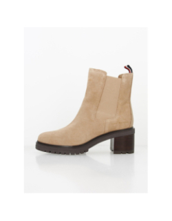 Boots à talons chelsea beige femme - Tommy Hilfiger