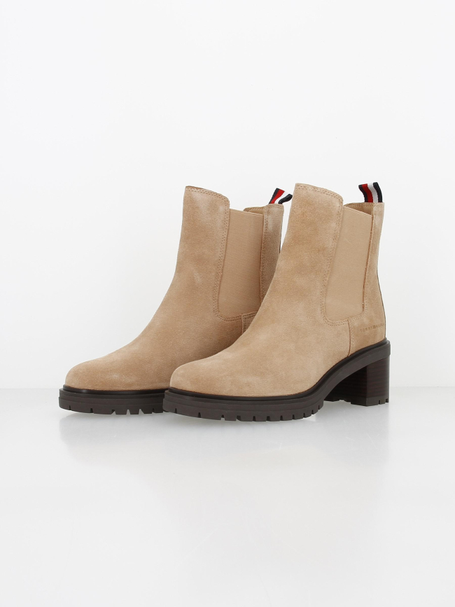 Boots à talons chelsea beige femme - Tommy Hilfiger