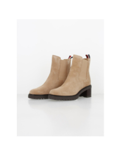 Boots à talons chelsea beige femme - Tommy Hilfiger