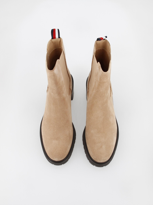 Boots à talons chelsea beige femme - Tommy Hilfiger