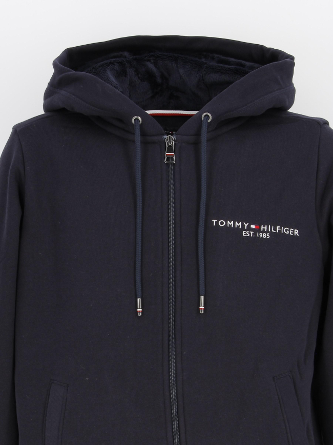 Sweat à capuche doublé bleu marine homme - Tommy Hilfiger