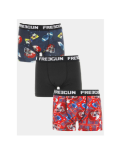 Pack 3 boxers american football multicolore garçon - Freegun