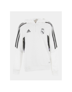Sweat zippé à capuche real madrid blanc garçon - Adidas