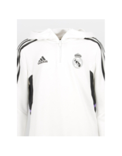 Sweat zippé à capuche real madrid blanc garçon - Adidas