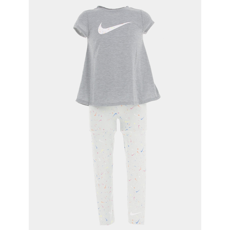 Ensemble legging t-shirt pop gris fille - Nike