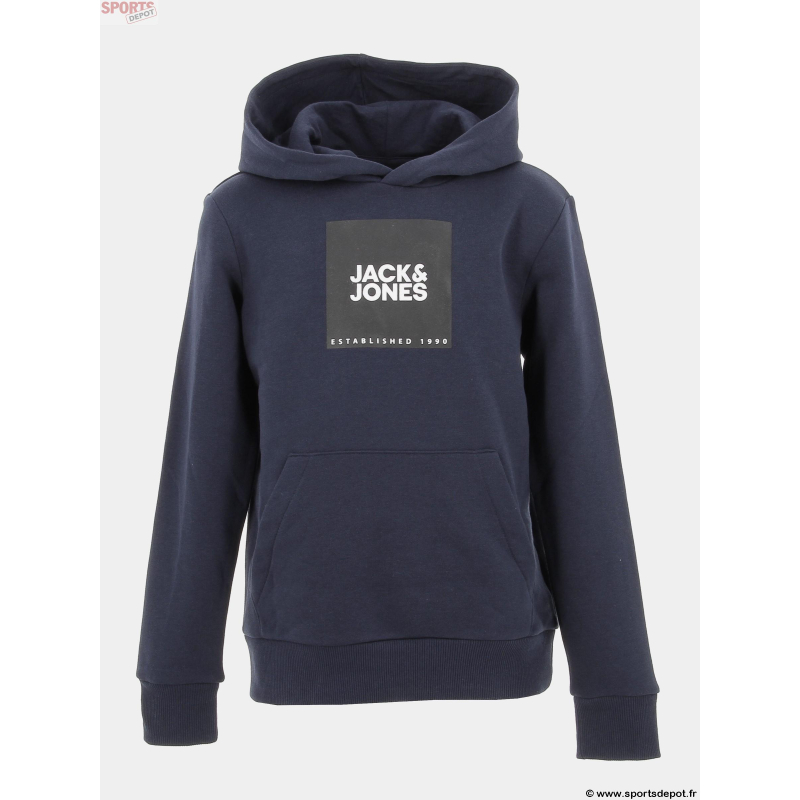 Sweat à capuche lock bleu marine garçon - Jack & Jones