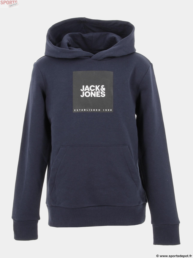 Sweat à capuche lock bleu marine garçon - Jack & Jones